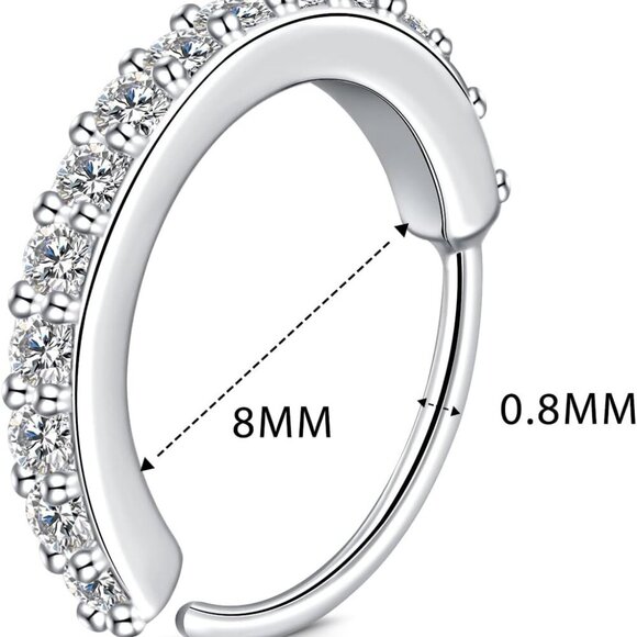 Nose Rings Set Stainless Steel 20g Hoops & Studs Hypoallergenic Jewelry - Picture 2 of 7